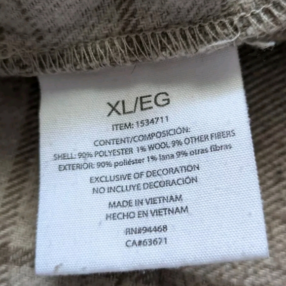 HFX Women's Flannel Shirt Jacket Size XL Plaid Tan Brown Relaxed Fit Warm Shell - Picture 5 of 9